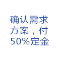 確定需求方案，付50%定金